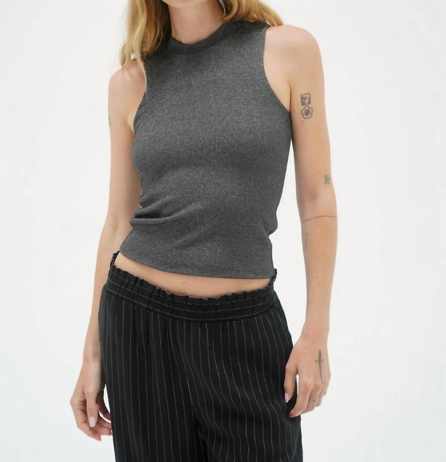 Lna - Double Layer Lurex Rib Top