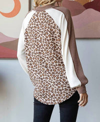 7Th Ray - Animal Print Vneck Pullover Top