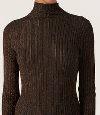 Soaked In Luxury - Laisa Metallic Turtleneck Pullover Sweater