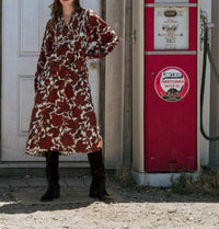 Jodifl - Long Sleeve Floral Midi Dress