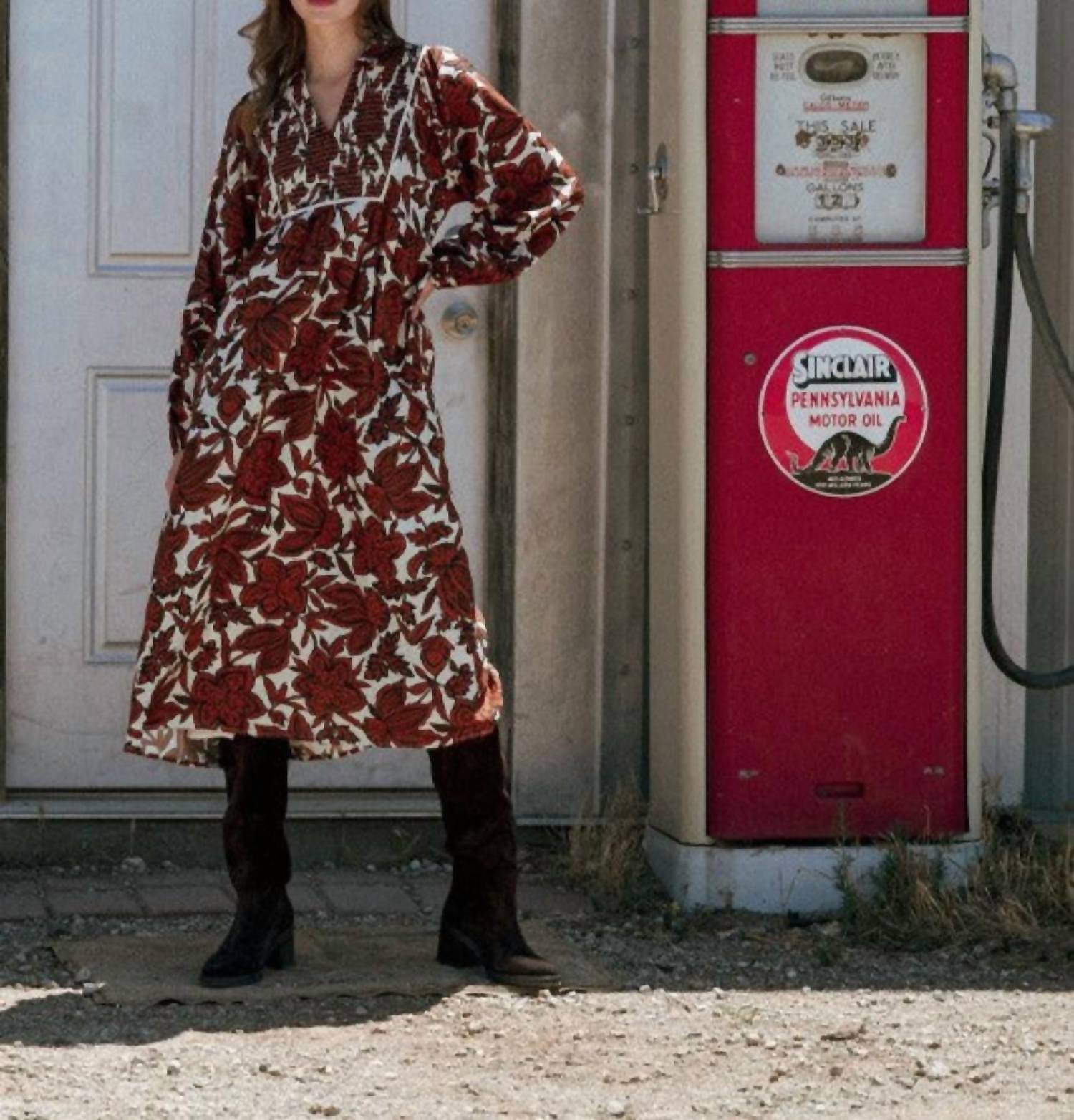 Jodifl - Long Sleeve Floral Midi Dress