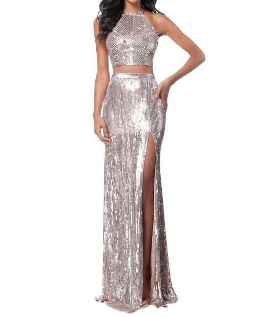 Sherri Hill - Two-Piece Sequin Prom Dress