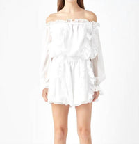 Endless Rose - Off the Shoulder Ruffled Romper