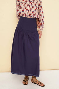 Sonmer Cotton Midi Skirt in blue - women's skirt