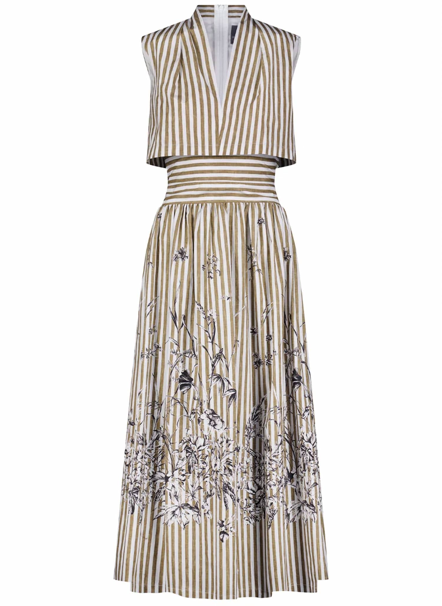 Lela Rose - Women's Collared V-neck Dress
