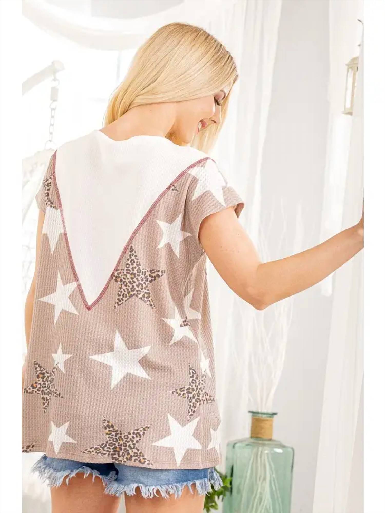 Heimish Usa - Solid And Star Chevron Top