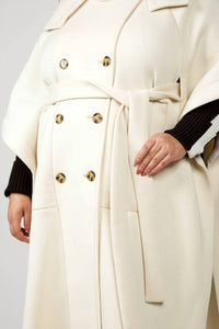 Psophia - Short Sleeve Poncho Trench - Plus