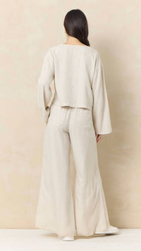 Vintage Havana - Tie-front Lightweight Tencel-blend Knit Top