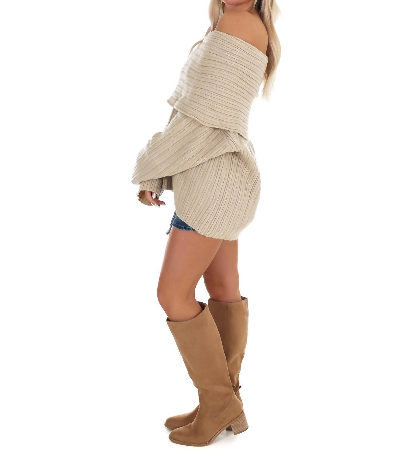 Le Lis - Show Me Love Off Shoulder Oversized Sweater