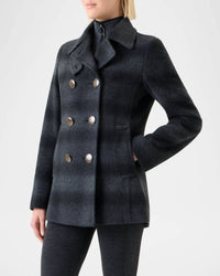 Akris Punto - Women's Blurred Check Wool Pea Coat