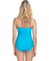 Profile By Gottex - Textured Bandeau Strapless One Piece Swimsuit