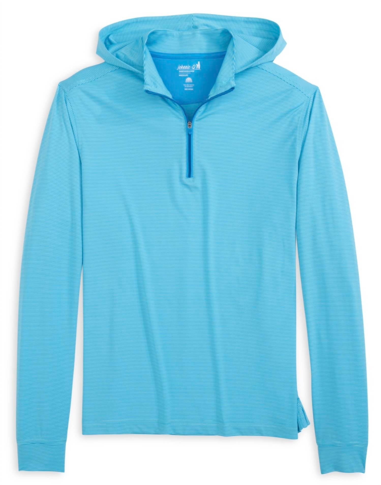 JOHNNIE-O Men's Hybrid Hoodie in majorca tarpon - men's shirt
