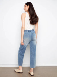 Charlie B - Knit Denim Wide Leg Jogger Pants