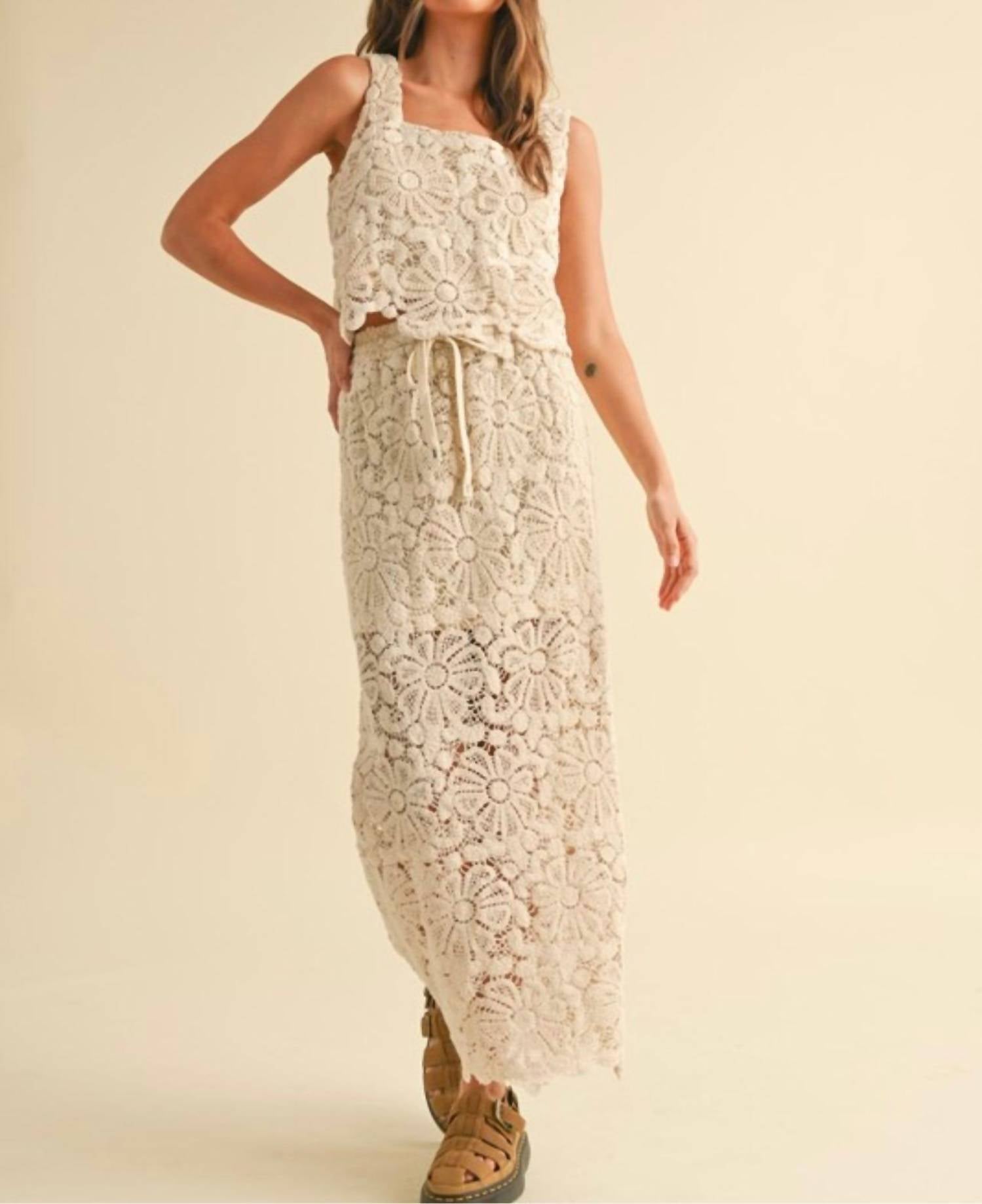 Miou Muse - Sweet Melody Crochet Skirt
