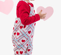 RuffleButts Baby Boy's Sweetheart Gauze Overall Jumpsuit in blue red - kids' item - view 6