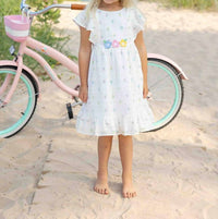 Florence Eiseman - Textured Lawn Floral Printed Dress With Flowers