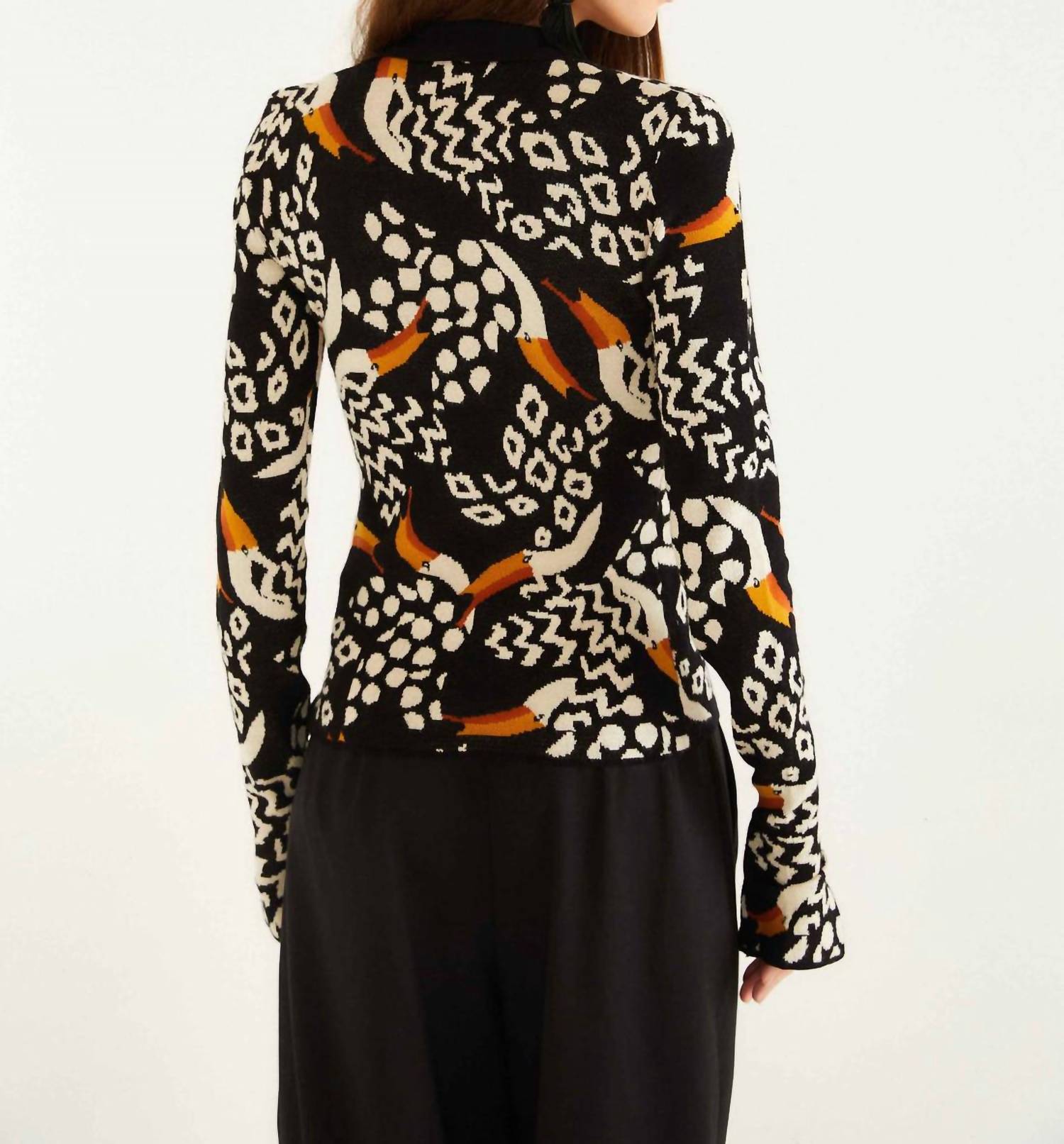 Farm Rio - Tucanissimo Long Sleeve Polo Knit Top