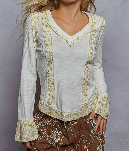 Pol - Ruffled Detail Rib Knit Top