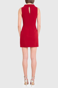Amanda Uprichard Lucina Fitted Mini Dress in carnelian - women's dress - detail view