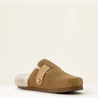 ARIAT Women's Country Sherpa Mule in ranch brown suede - women's shoe - detail view