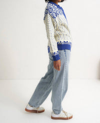 Callahan Oversized Maeve Cardigan in blue - women's cardigan - detail view