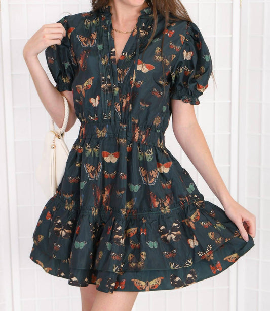 Buddylove - Clementine Dragonfly Puff Sleeve Tiered Dress