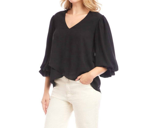 Karen Kane - Layered Sleeve Asymmetric Top