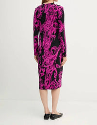 Joseph Ribkoff - Paisley Print Faux Wrap Sheath Dress