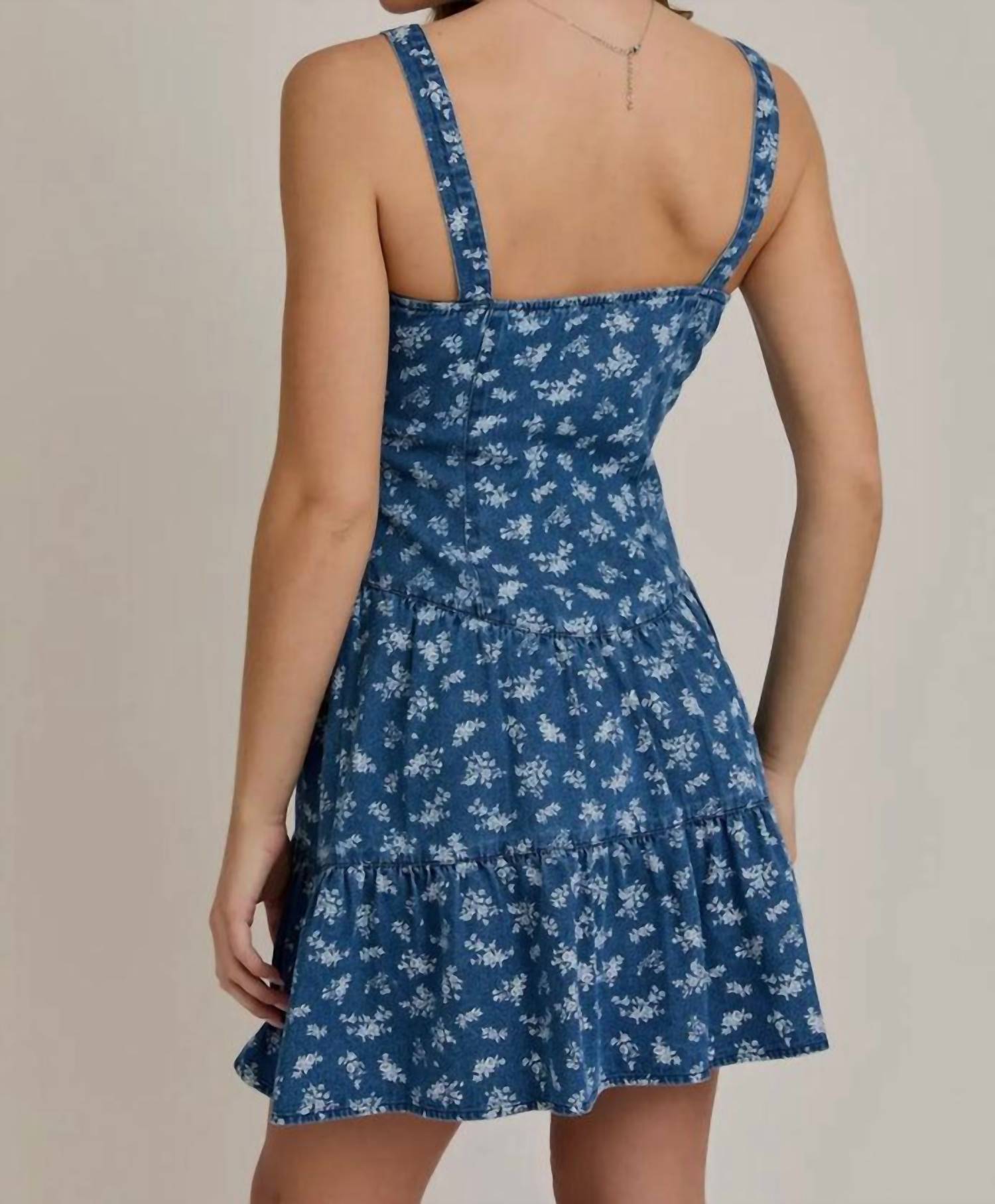 Le Lis - Sweetheart Denim Mini Dress