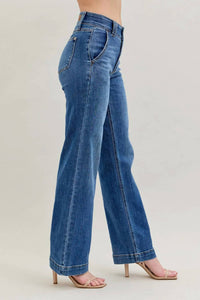Judy Blue - High Waist Double Button Wide Leg Jeans