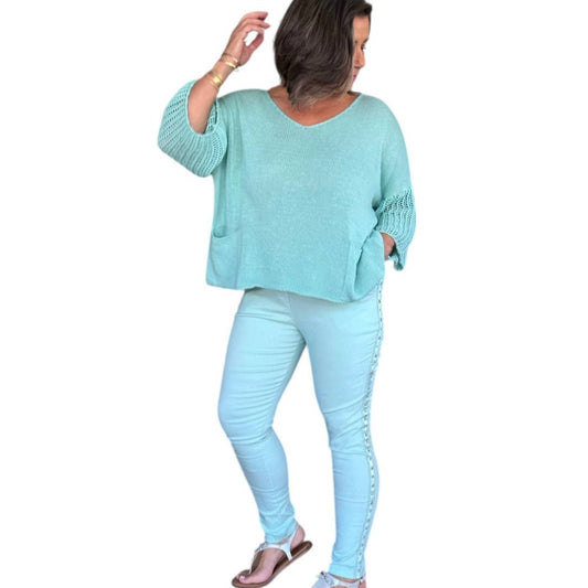 Made In Italy - Studs & Diamante Italian Magic Pants