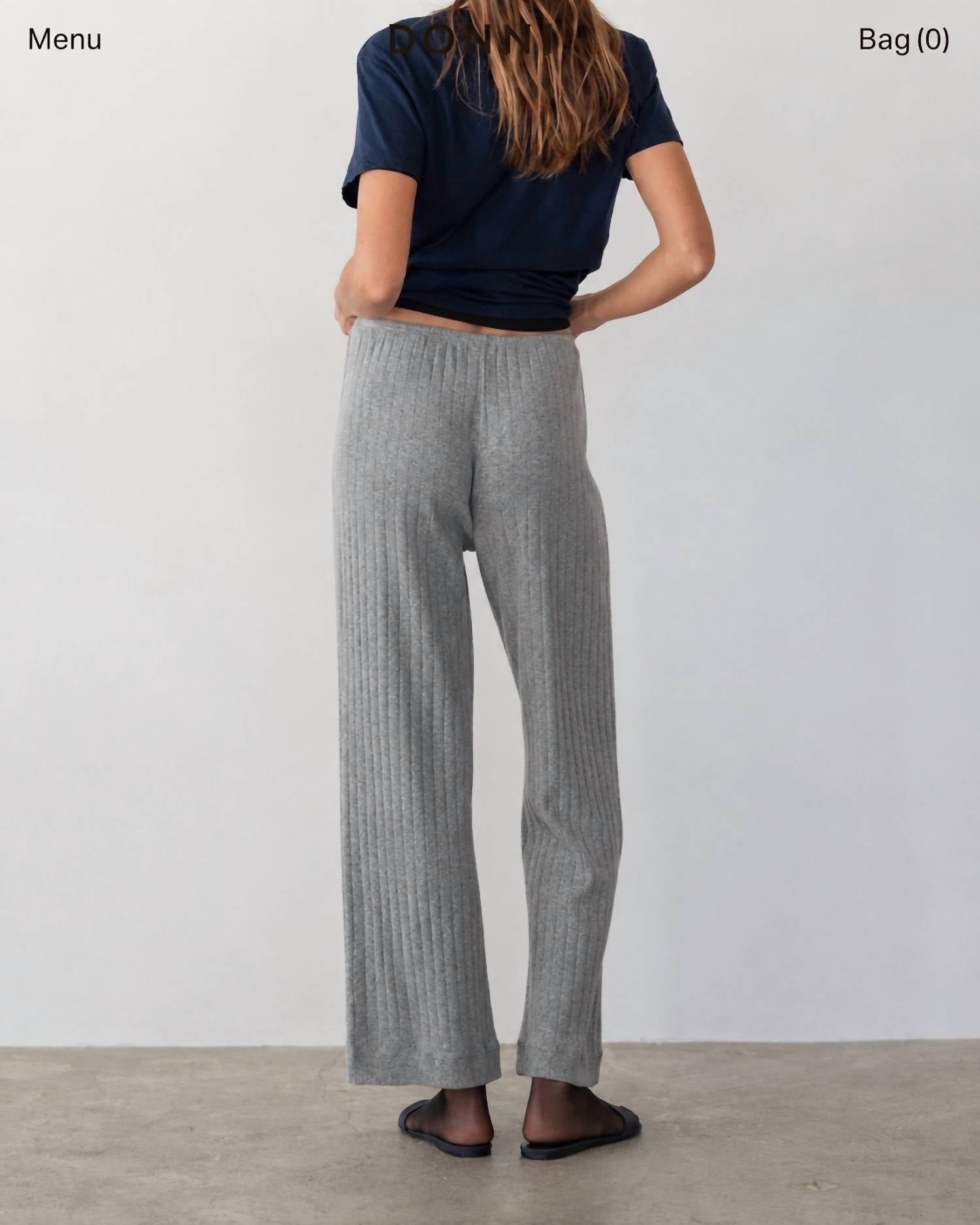 Donni. - POINTELLE RIBBED KNIT PANT