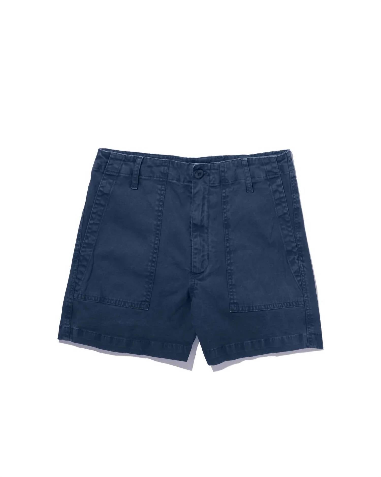 KULE Mid Rise City Shorts in navy - women's shorts - alternate view