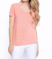 Picadilly - V-Neck Textured Knitted Top