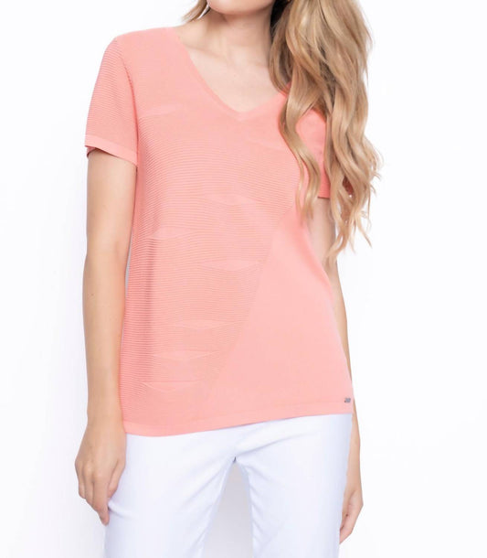 Picadilly - V-Neck Textured Knitted Top