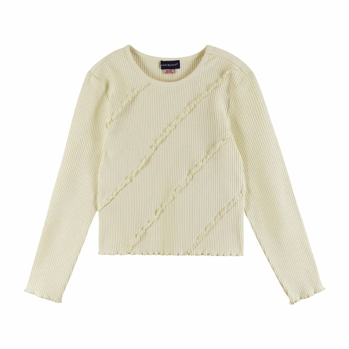 Andy & Evan - Girl's Rib Knit Long Sleeve Top And Corduroy Skirt Set