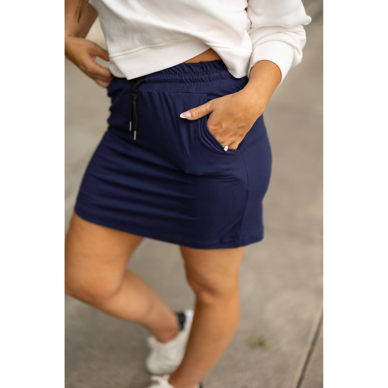 Julia Rose Naomi Jogger Skirt in navy - women's skirt - view 4