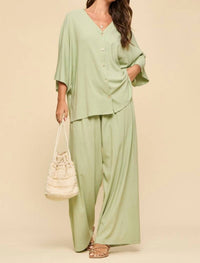 Dear Scarlett Relaxed And Refined Vista Set in sage - women's sleepwear