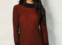 Angel Apparel - Two Tone Ribbed Mock Neck Top