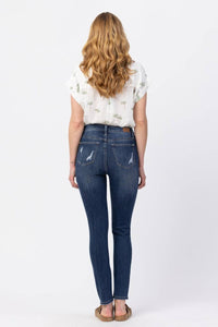 Judy Blue - High Rise Button Fly Cuffed Skinny Jeans
