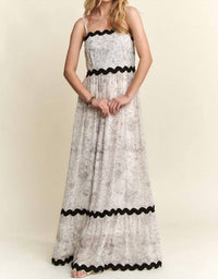 Adora - Floral Adjustable Strap Maxi Cami Dress