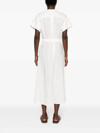 forte forte Cotton Poplin Belted Dress in white - women's dress - alternate view
