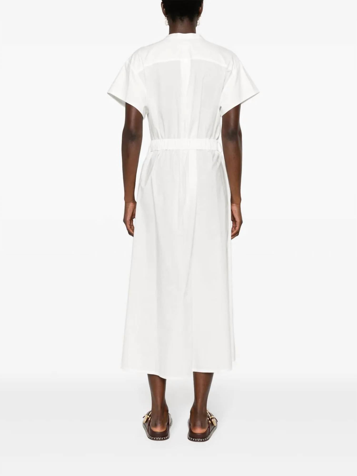 forte forte Cotton Poplin Belted Dress in white - women's dress - alternate view