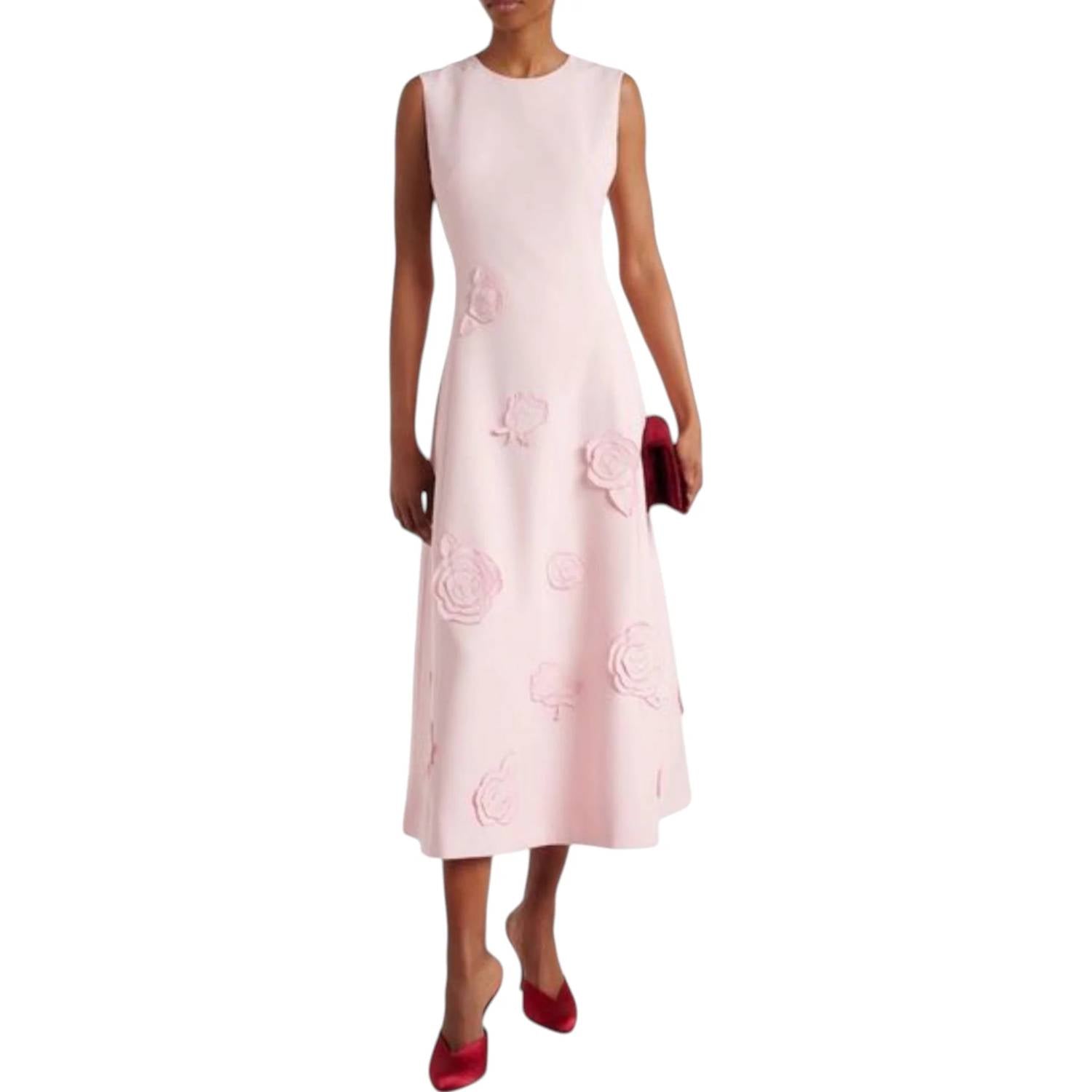 Leo Lin - Cleo Appliqué Sleeveless Midi Dress