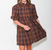 Ivy Jane - Ombre Plaid Snap Dress