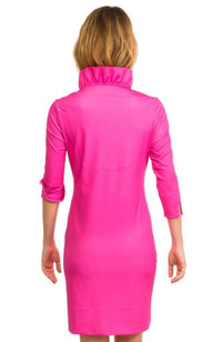 Gretchen Scott - Ruffle Neck Dress Solid