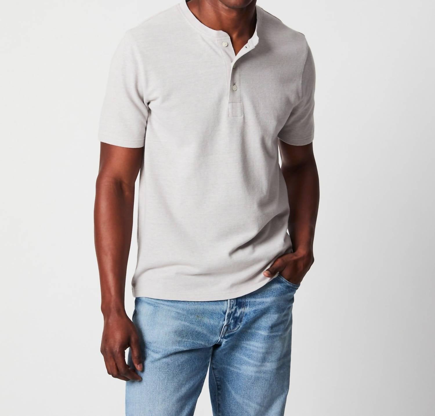 Billy Reid - Short Sleeve Hemp Cotton Henley Tee