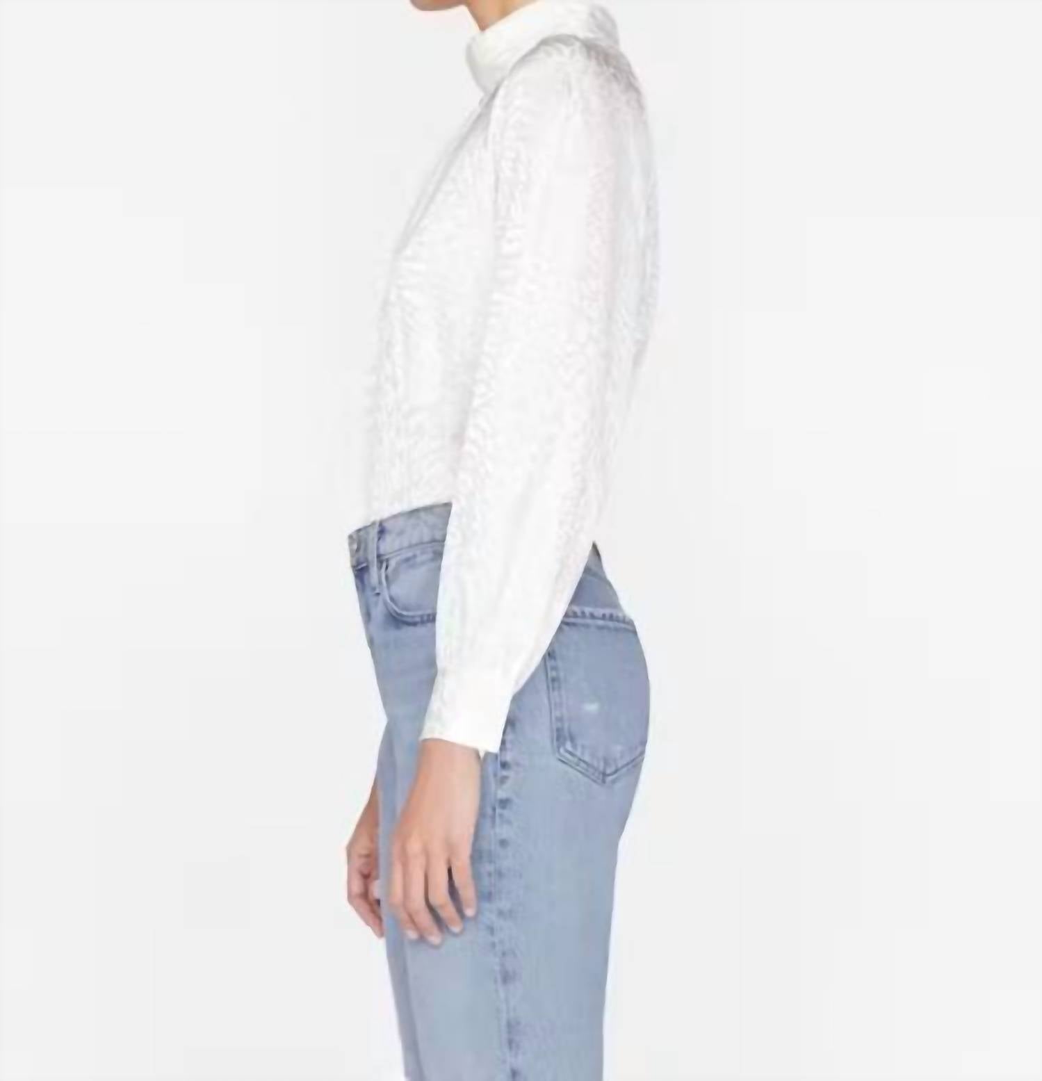 Frame - Foldover Mock Neck Blouse