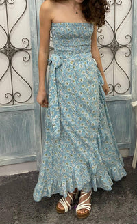 Skemo - Strapless Floral Long Dress