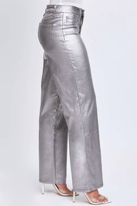 Ymi - Smoke High Rise Straight Leg Metallic Pants
